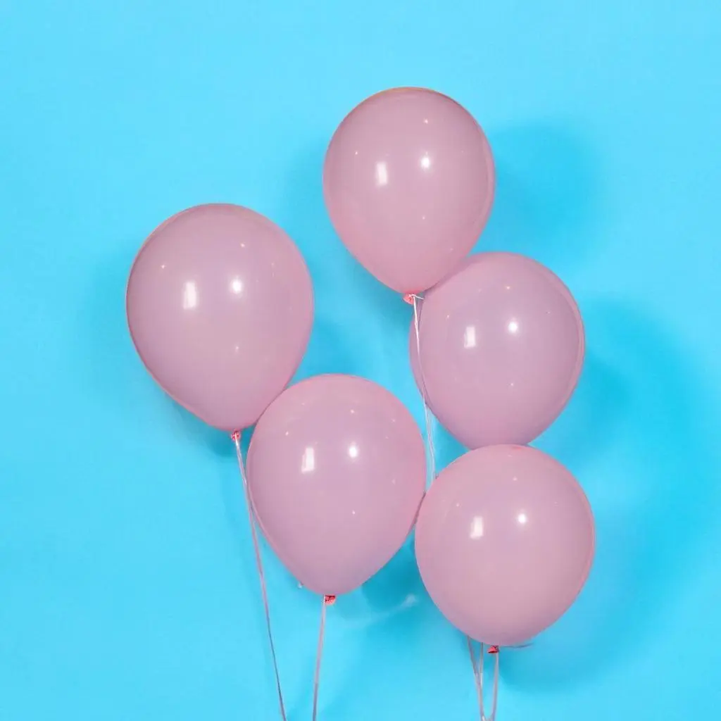 Five Pink Helium Balloons 0090